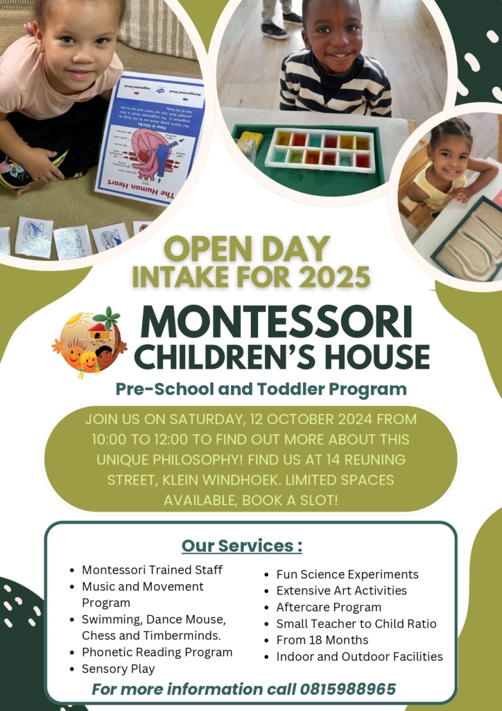 Montessori Children's House. Open Day Intake for 2025